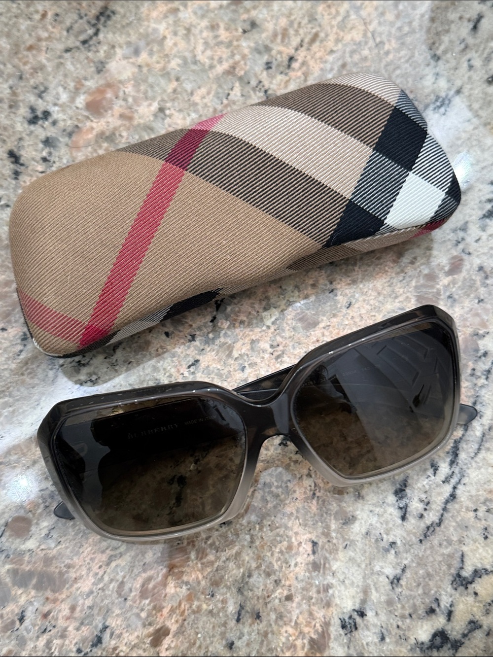 Burberry Brown Gradient Square Sunglasses with Case